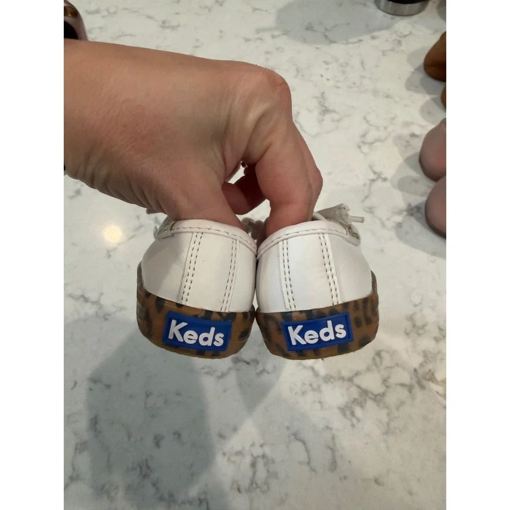 Keds Kickstart Seasonal Toddler White Leopard Print Sneakers KL163879 Size 4M